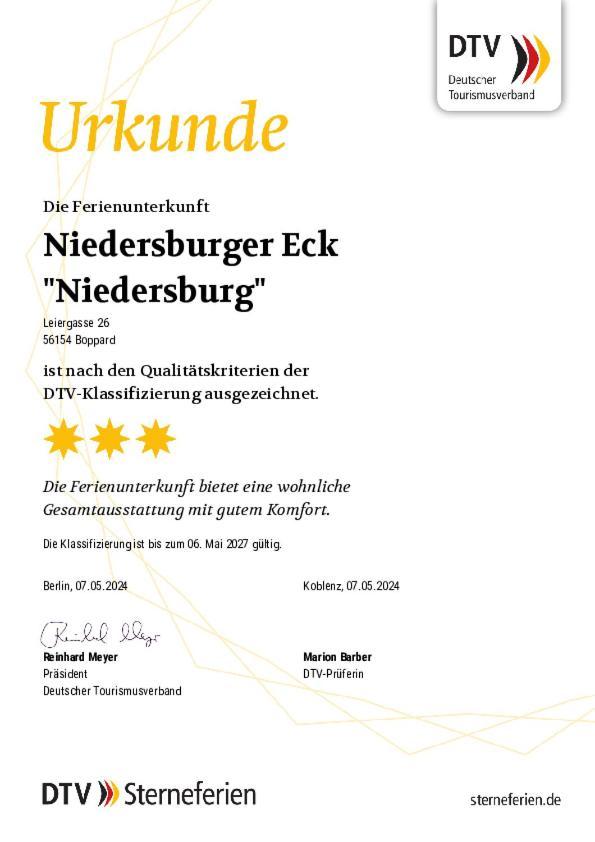 Niedersburger Eck, Wandern, Radfahren, Geniessen, Erholen Boppard Exterior foto
